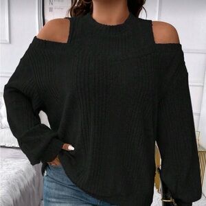 SHEIN Black Off-the-Shoulder Sweater